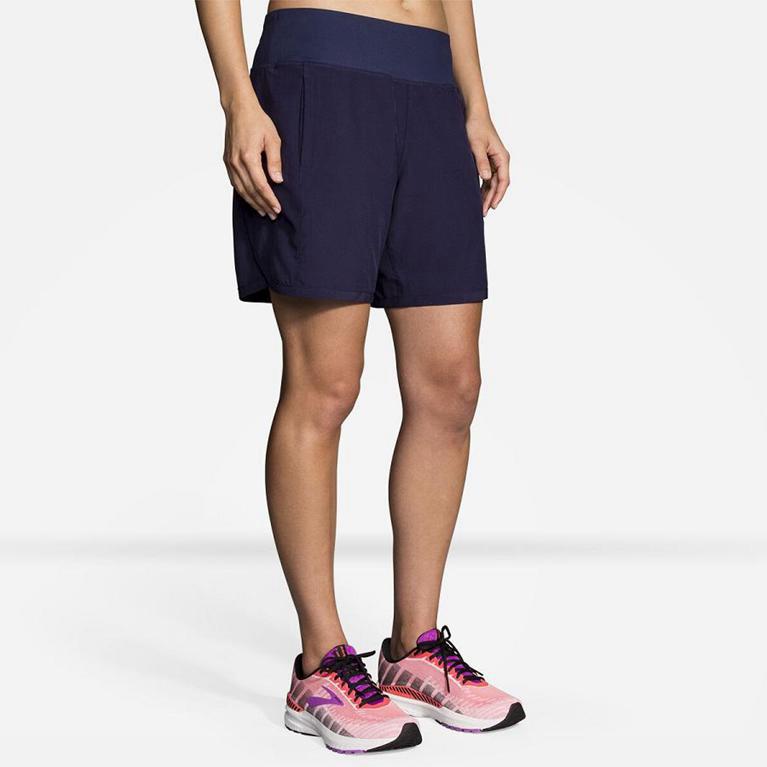 Brooks Chaser 7" Womens Running Shorts - Blue - Indonesia (RGYP-75894)